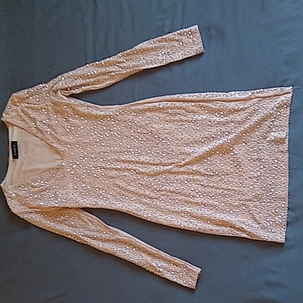 Long sleeve sequin dress